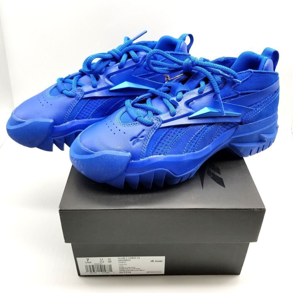 Reebok Women's Cardi B Club C‎ V2 Shoes Size 6.5 Blue Sneakers